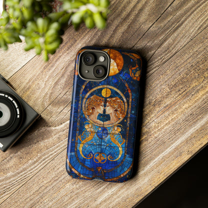 Gemini Astrology Stained Glass Phone Case