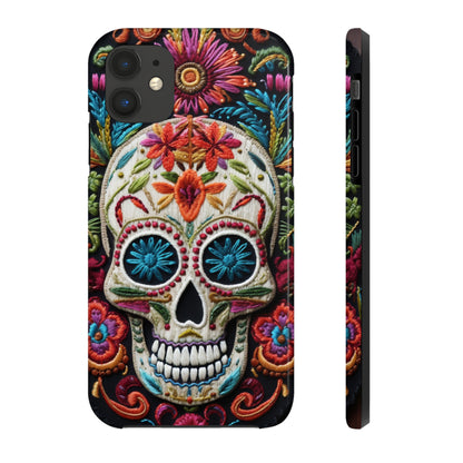 Embroidery Style Skulls Goth Dark Academia Tough Case iPhone Case