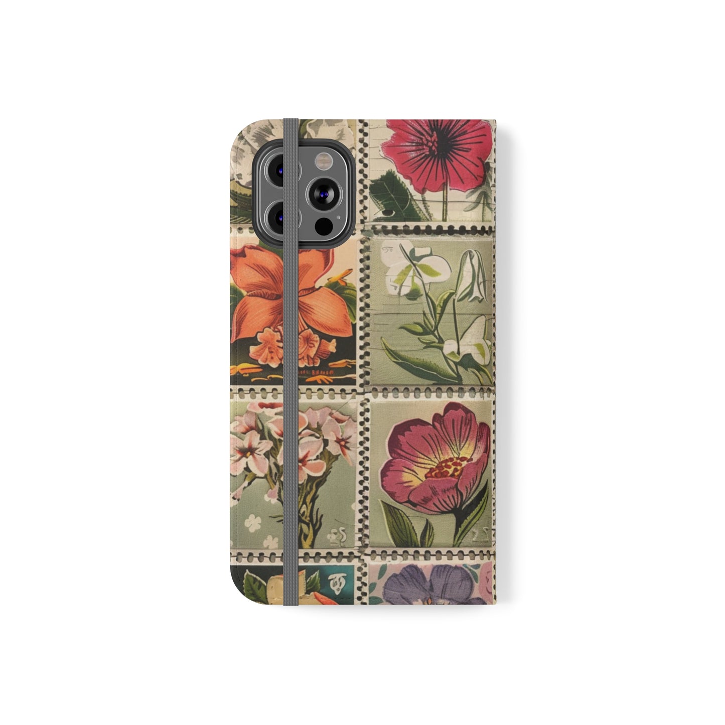 Vintage Floral Stamp Collection Flip Case