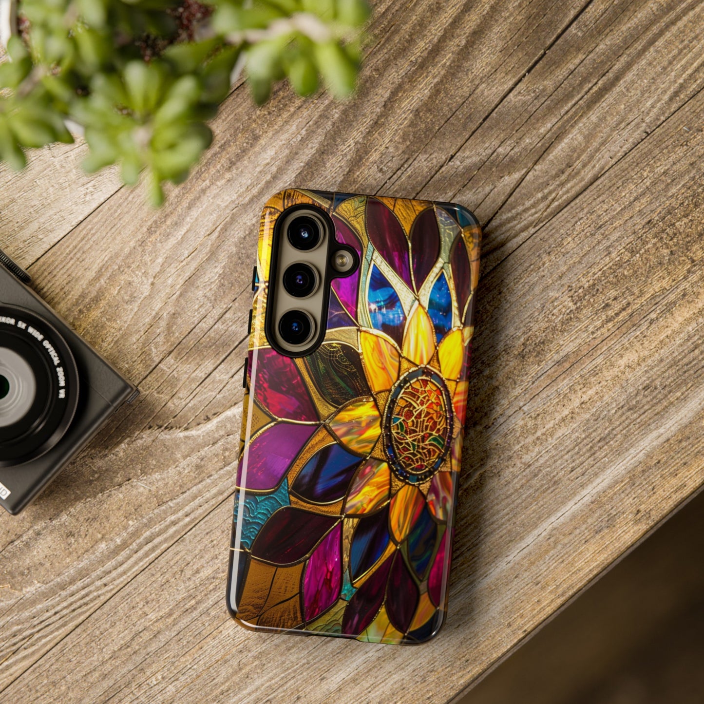 Cosmic Stained Glass Mandala Phone Case