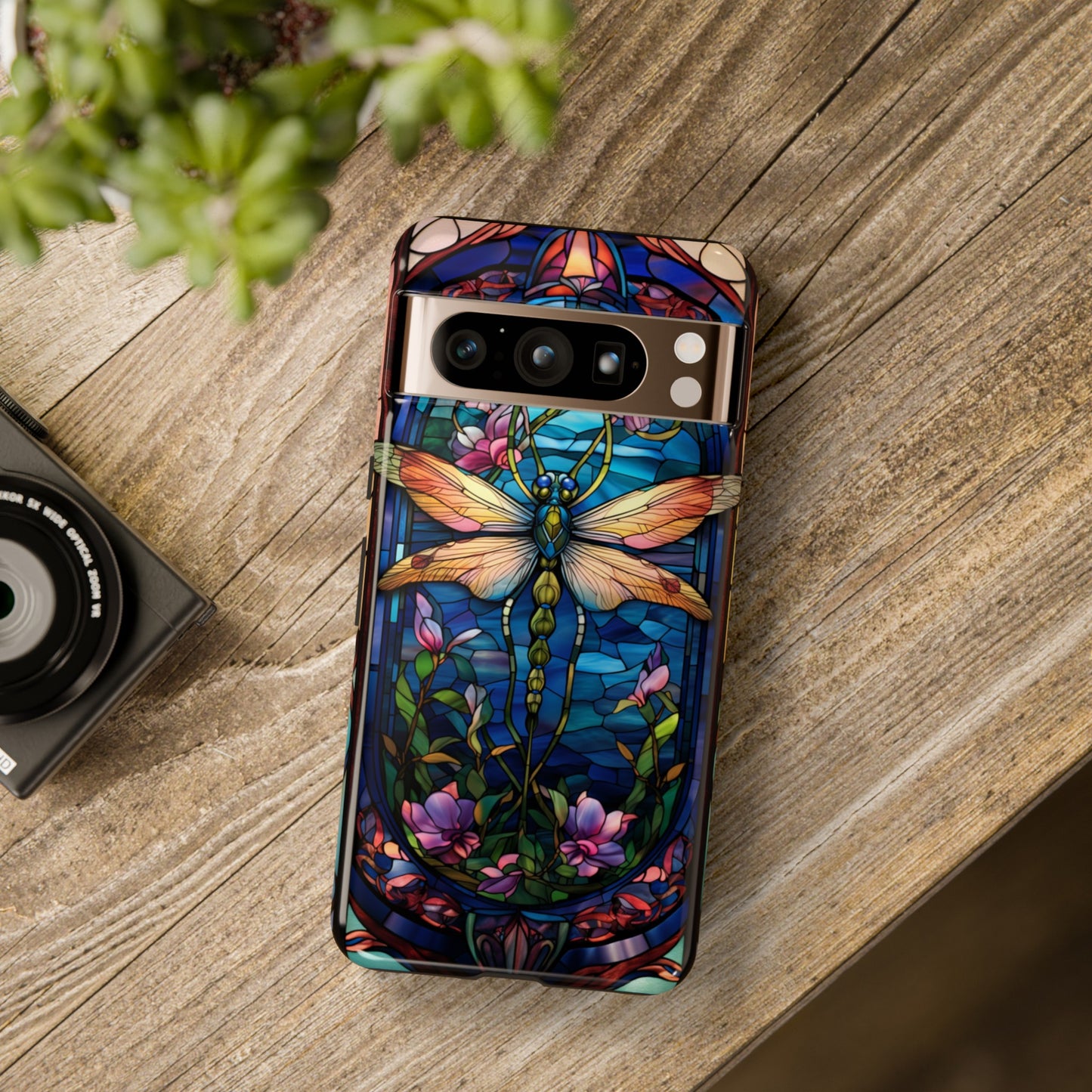 Art Nouveau Stained Glass Dragonfly Phone Case