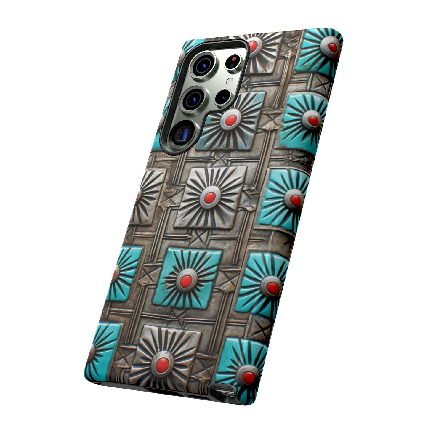 Vintage Navajo Native American Turquoise Concho Phone Case for iPhone 15, 14, 13, 12, 11 Pro Max, 14 Plus, iPhone XS Max, iPhone XR, iPhone 7, 8, 14, 15 Plus, SE