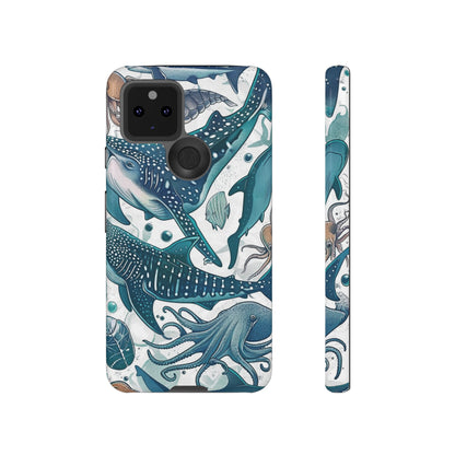 Undersea World Shark, Turtle, Manta Ray Phone Case