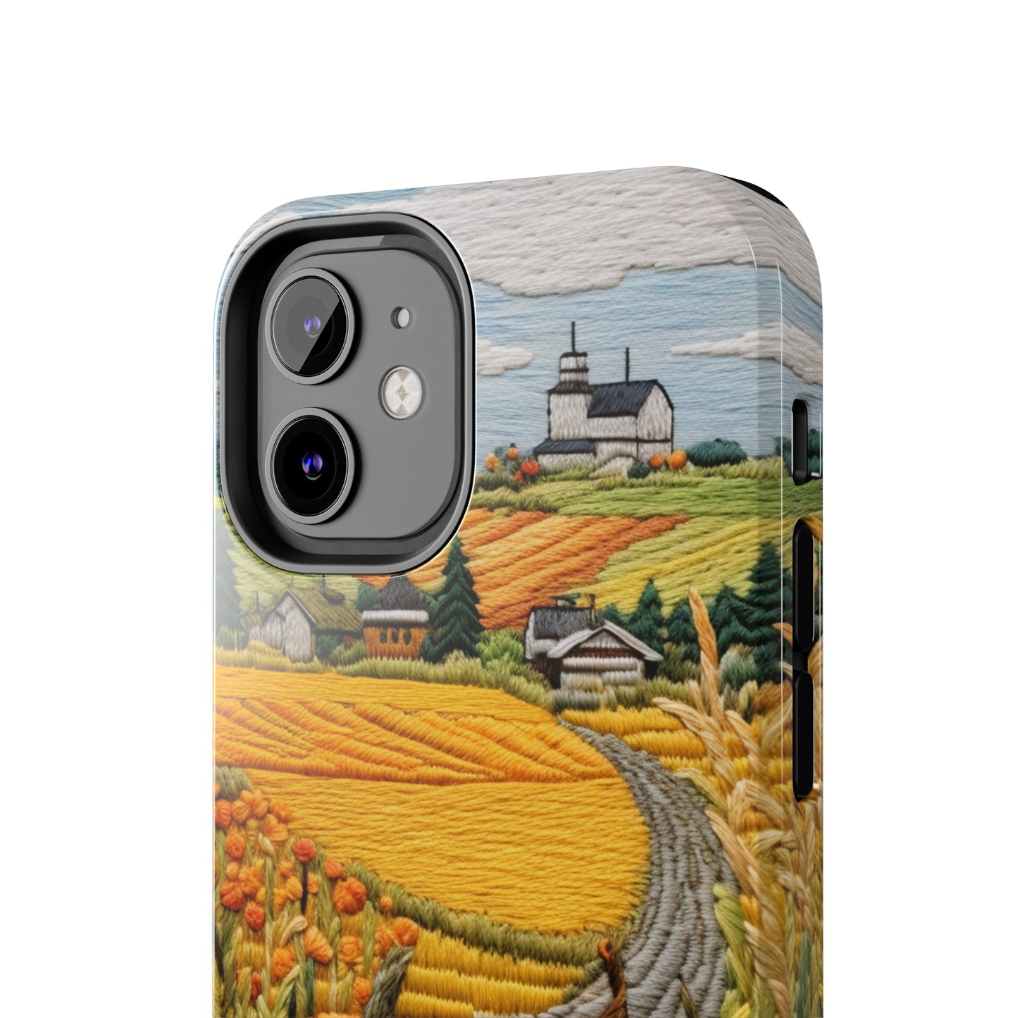 Harvest Hues: Halloween Pumpkin Patch | Embroidered Landscape for iPhone Range