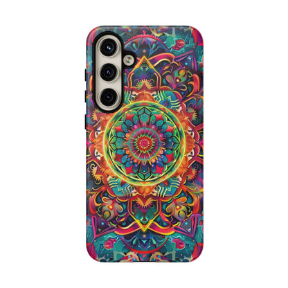 Cosmic Stained Glass Mandala Phone Case