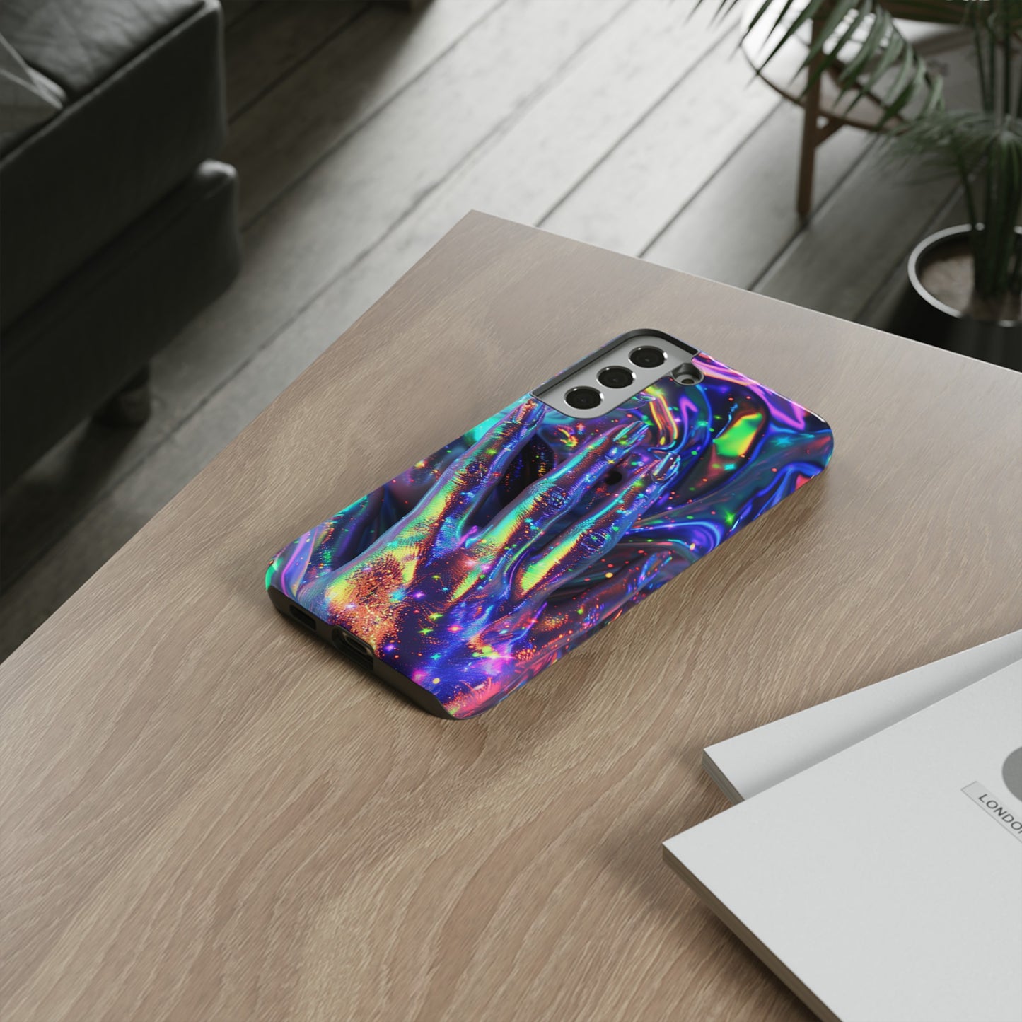 Marbled opalescent Holographic Print Phone Case