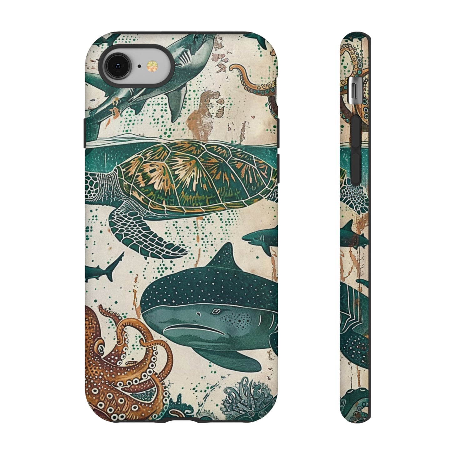 Undersea World Shark, Turtle, Manta Ray Phone Case