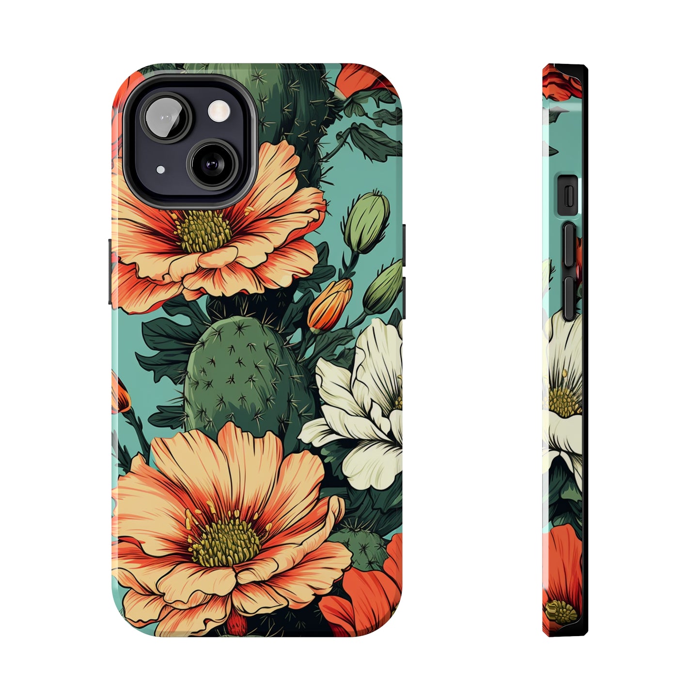 Desert Dream: Retro Vibe Cactus Tough iPhone Case