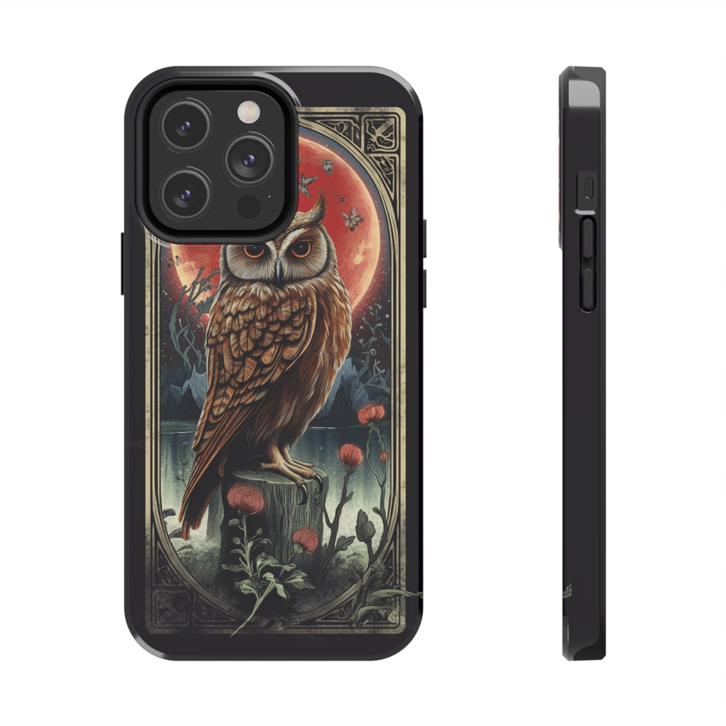 The Hermit Owl Tarot | Dark Academia Aesthetic Retro Tough iPhone Case | Embrace Mystical Vibes with Captivating Tarot Art and Reliable Protection