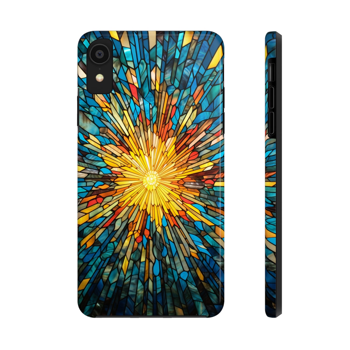 Stained Glass Sunburst Magic | Tough iPhone Case | Embrace Vibrant Style and Reliable Protection