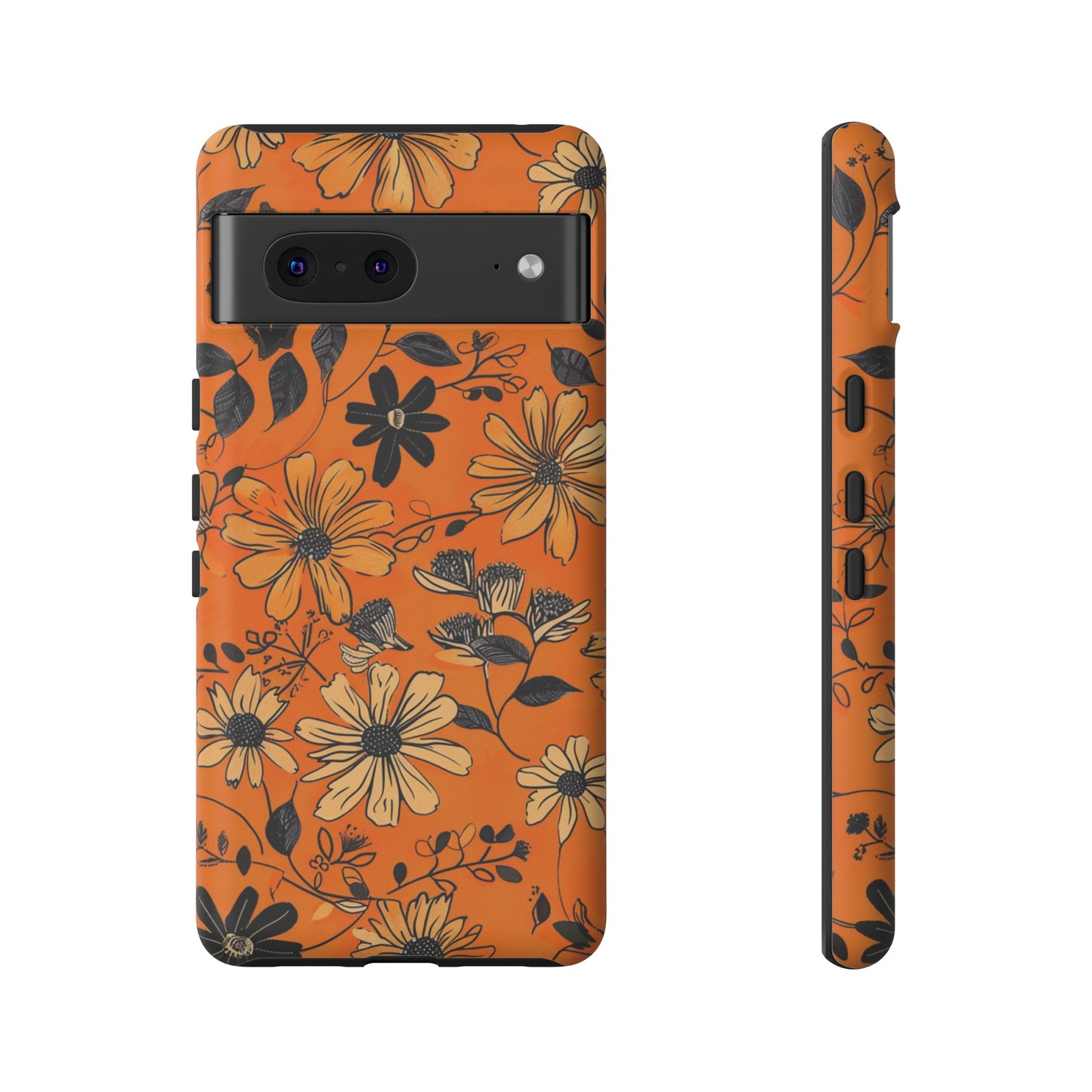 Orange Floral Phone Case Cute Summer Flower Aesthetic