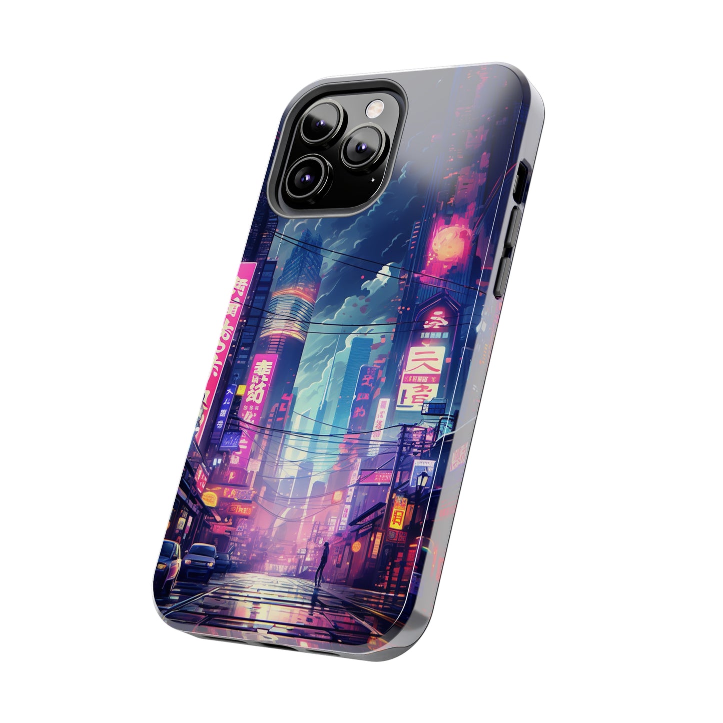 Neon-Lit Cityscape Phone Cover