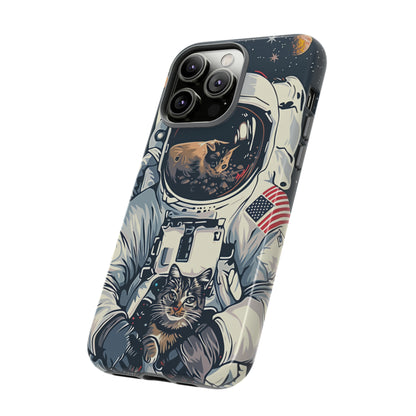 The Astronaut and the Cosmic Cat Phone Case