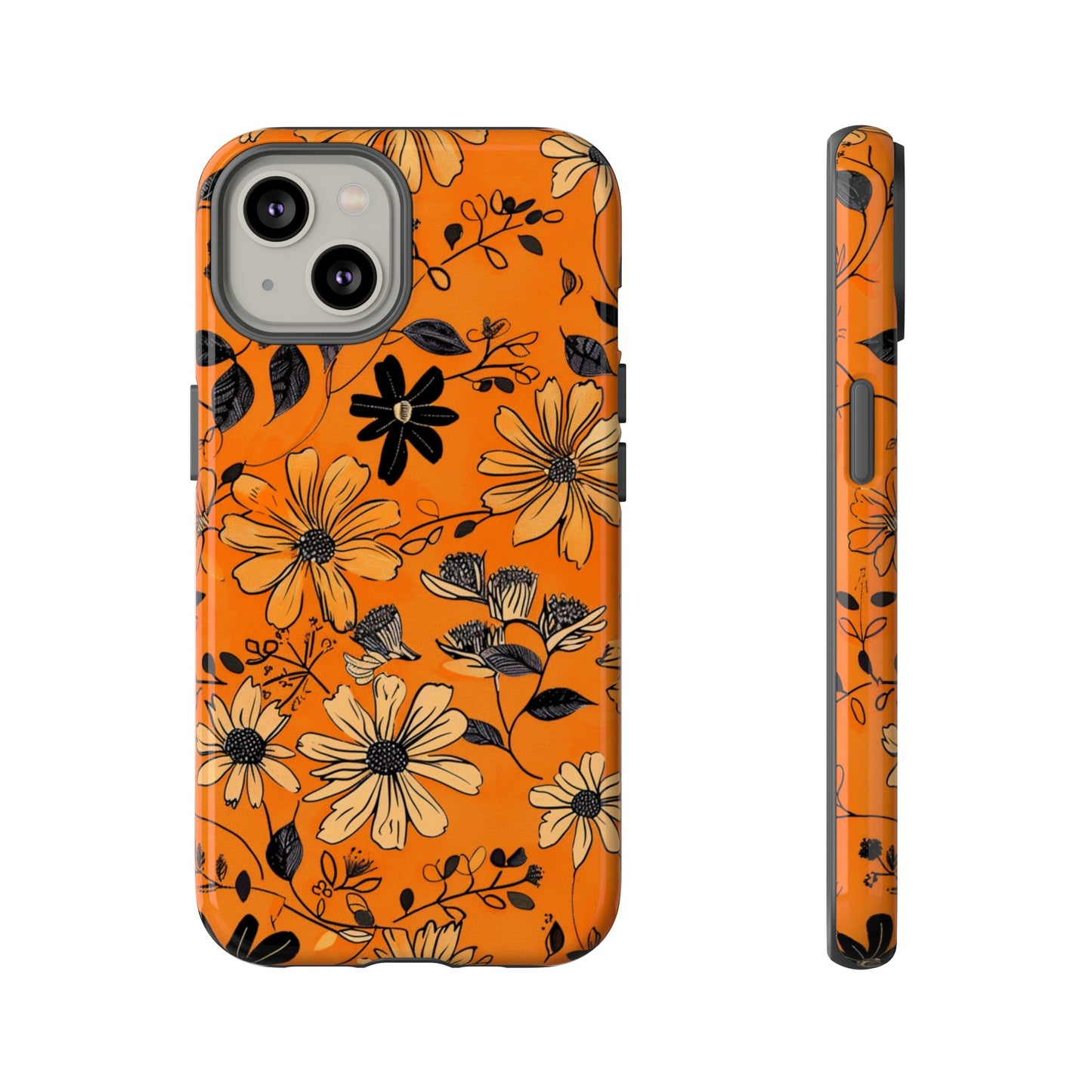 Orange Floral Phone Case Cute Summer Flower Aesthetic