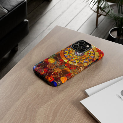 Cosmic Stained Glass Mandala Phone Case