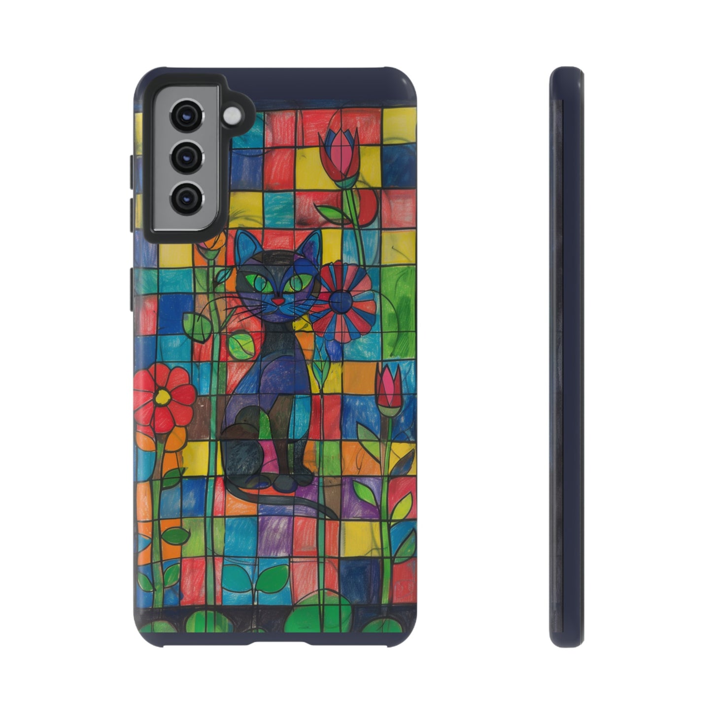 Cat in the Stained Glass Garden Phone Case