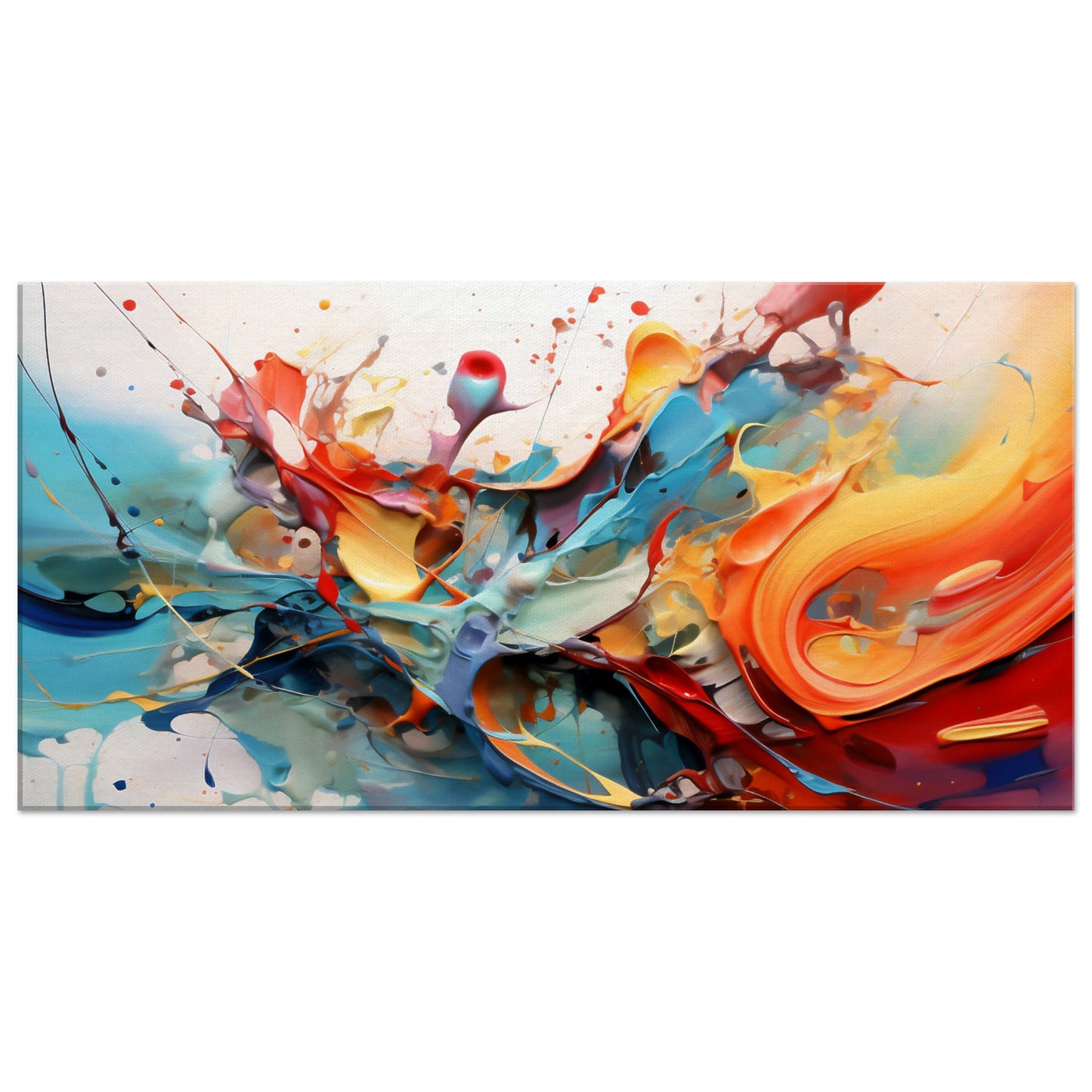 AI-Generated Abstract Color Splash Canvas Print - Experience Expressive Art at Its Finest