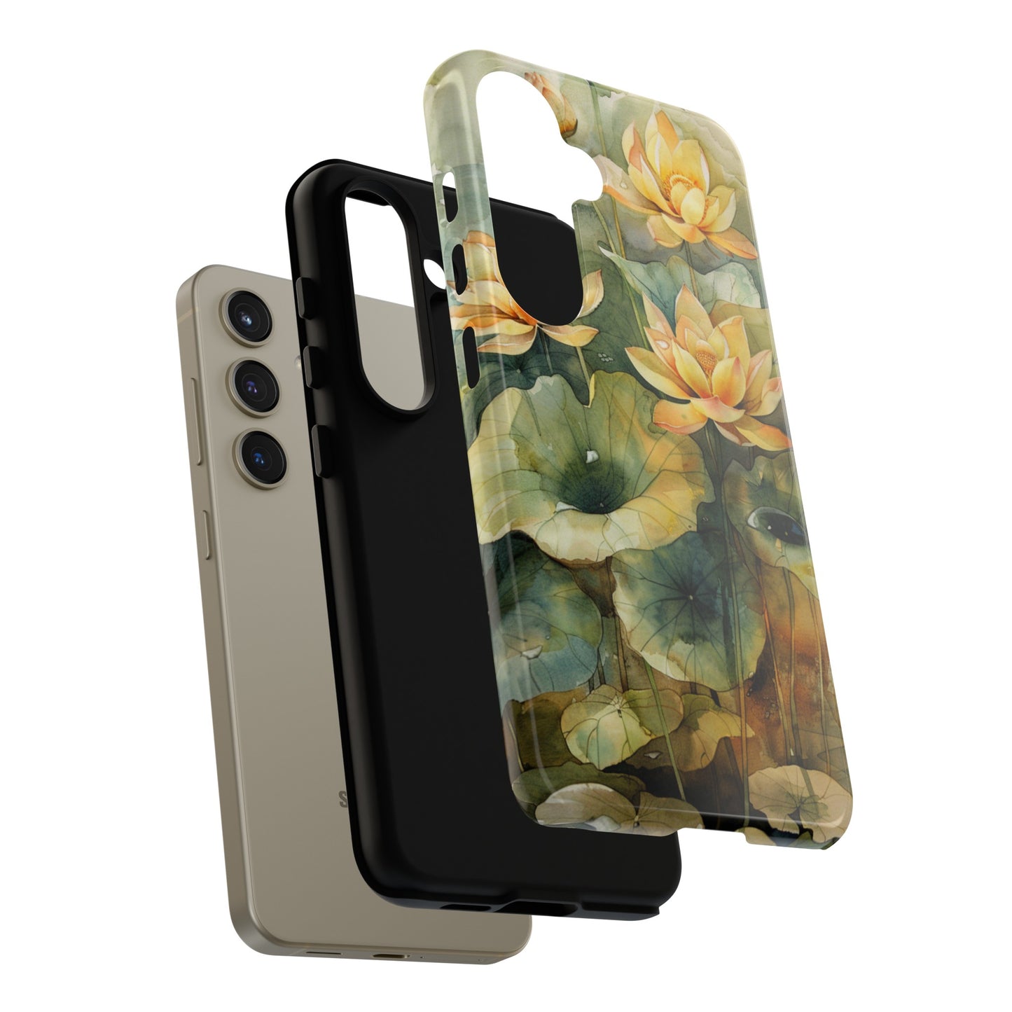 Lotus watercolor art phone case for Samsung Galaxy S24 case
