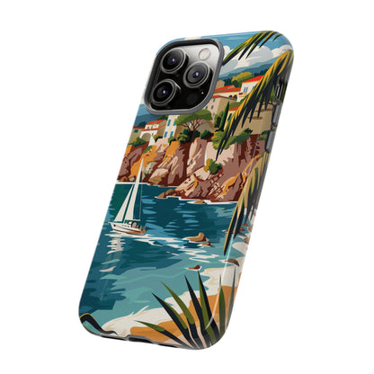 Midcentury French Riviera Sailboat Painting Phone Case