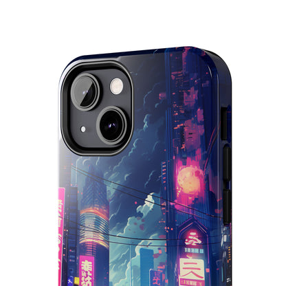 Synthwave Japanese Cyberpunk Night City iPhone Case