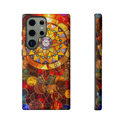 Cosmic Stained Glass Mandala Phone Case