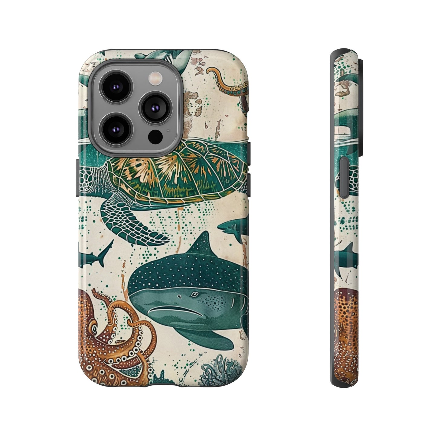 Undersea World Shark, Turtle, Manta Ray Phone Case