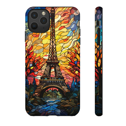 Parisian Elegance: Stained Glass Eiffel Tower | Artistic Flair iPhone Case for iPhone Models 11 through 14 Pro Max, Samsung Galaxy, and Google Pixel