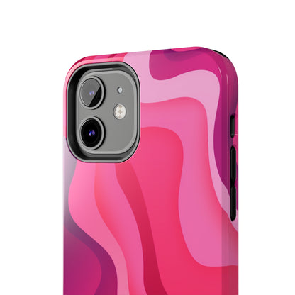 The Pink Wave iPhone Case Splash of Vibrance | Modern Art Meets Protection iPhone Tough Case