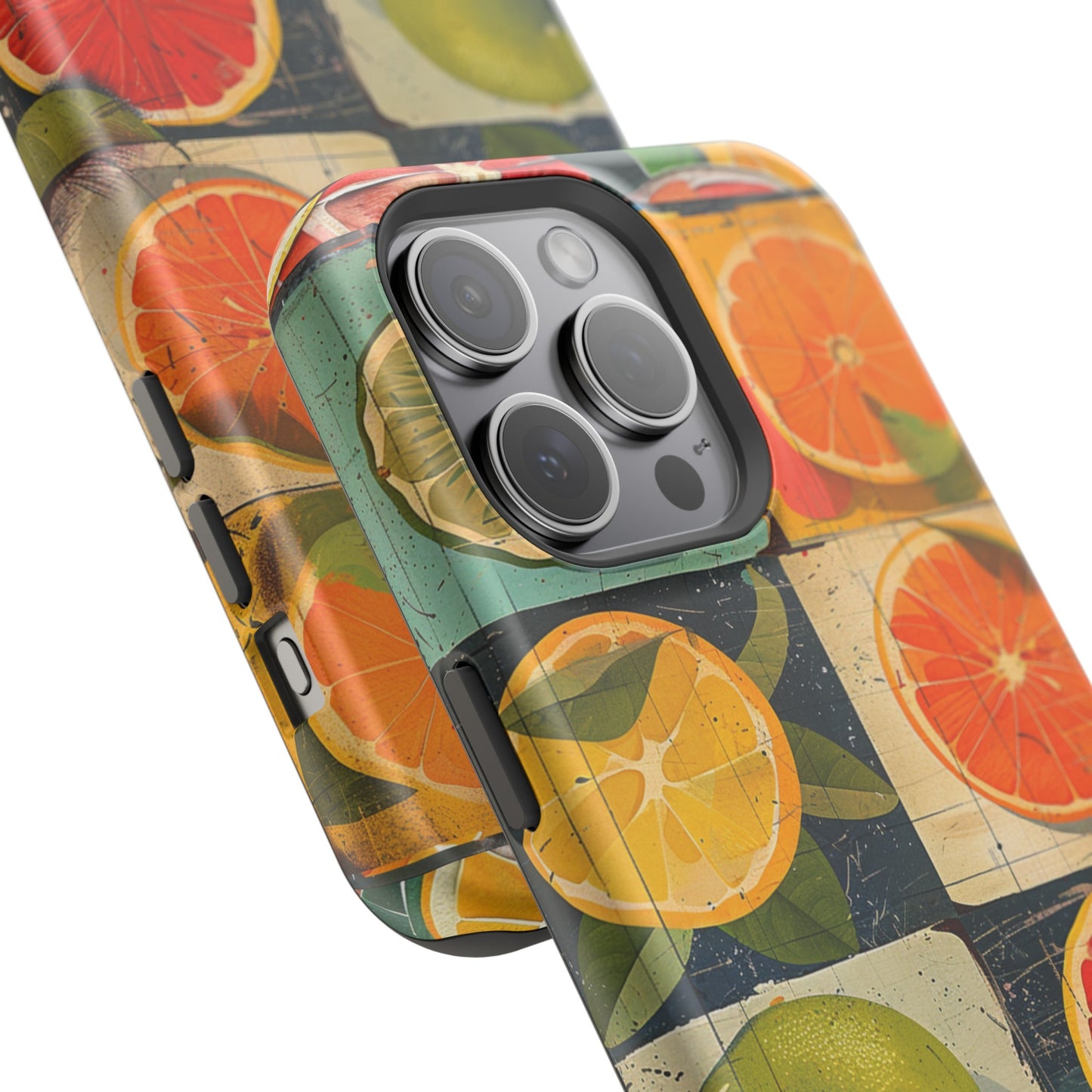 Italian Tile Citrus Fruit Abstract Floral Summer Style MagSafe Phone Case