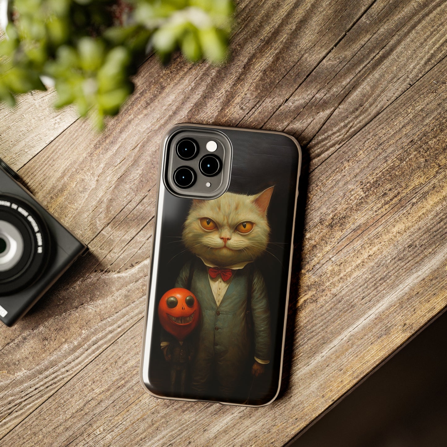 Creepy Spooky Halloween Cat iPhone Case | Dark Academia, Goth