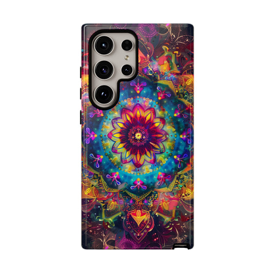 Cosmic Stained Glass Mandala Phone Case