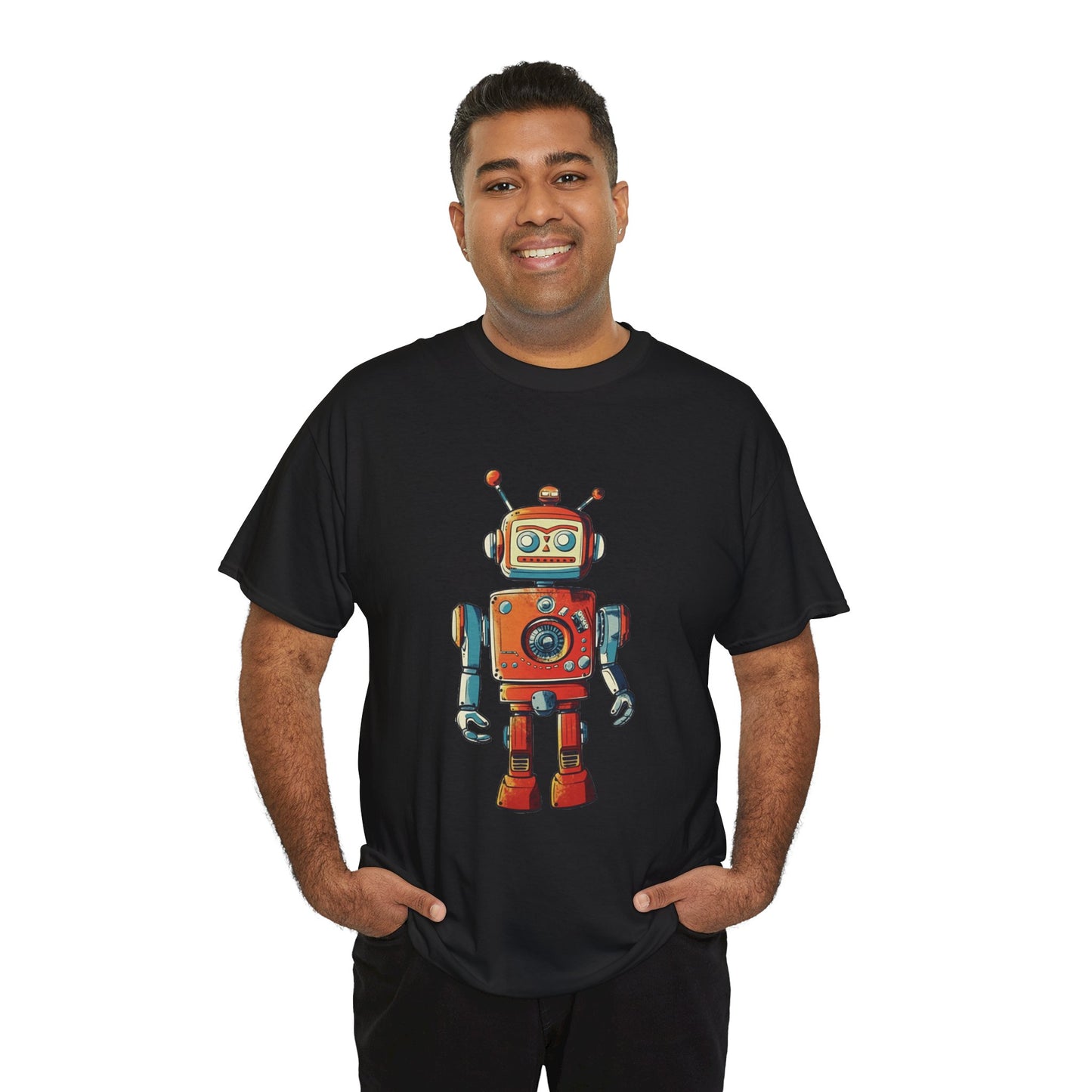 classic tin robot inspired graphic tee