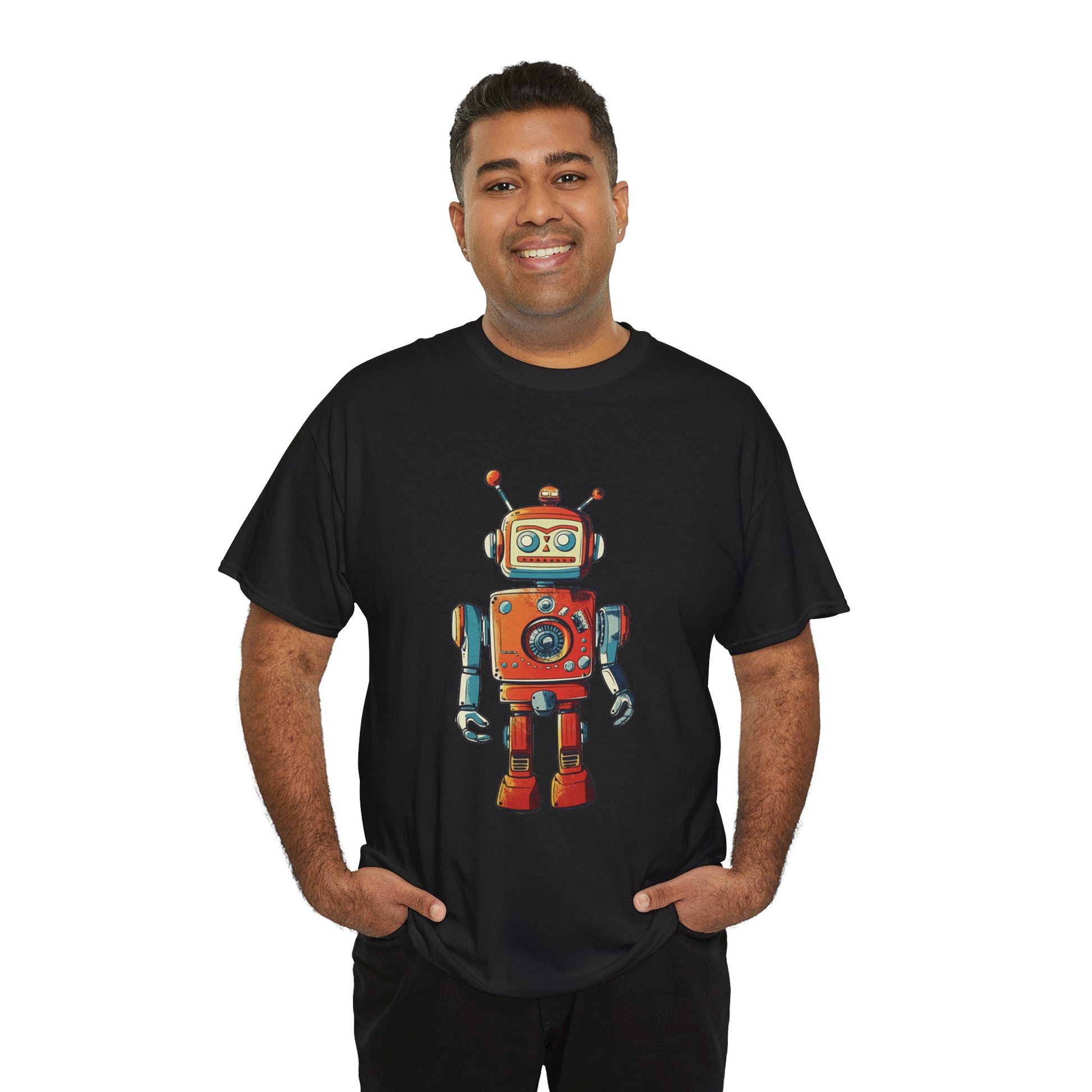 classic tin robot inspired graphic tee