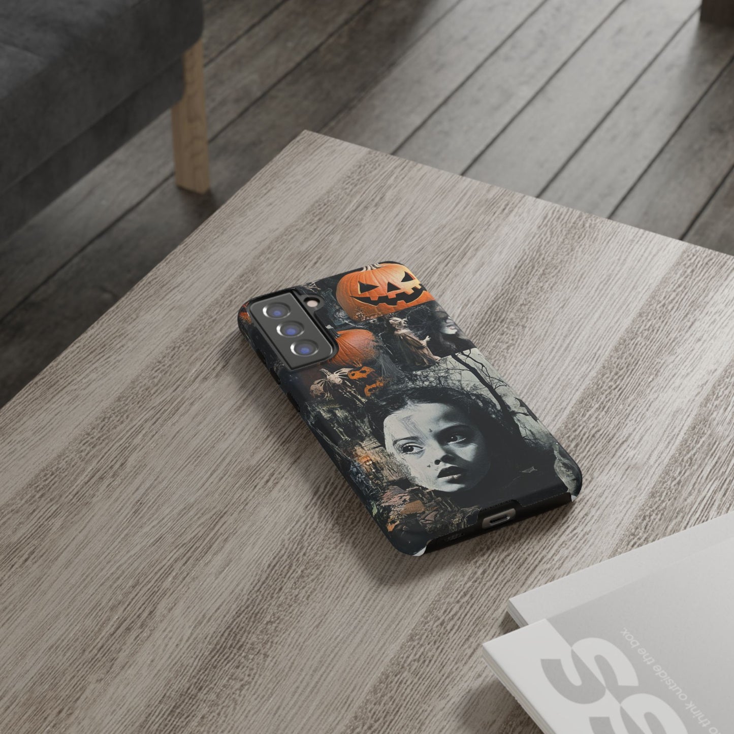 Vintage Halloween Collage Wednesday Goth Style Jackolantern Spooky Phone Cover