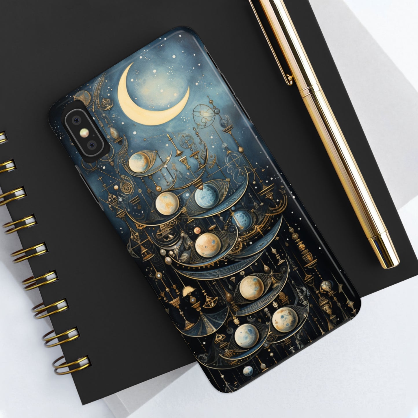 Esoteric Art Nouveau Moon Phases iPhone Case | Embrace the Mystical Beauty of Lunar Transitions