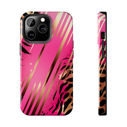 Elegant Wilderness: Pink & Gold Tiger Stripes | Mesmerizing Lush iPhone Case