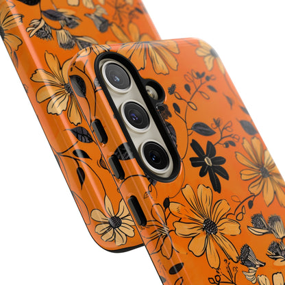 Orange Floral Phone Case Cute Summer Flower Aesthetic