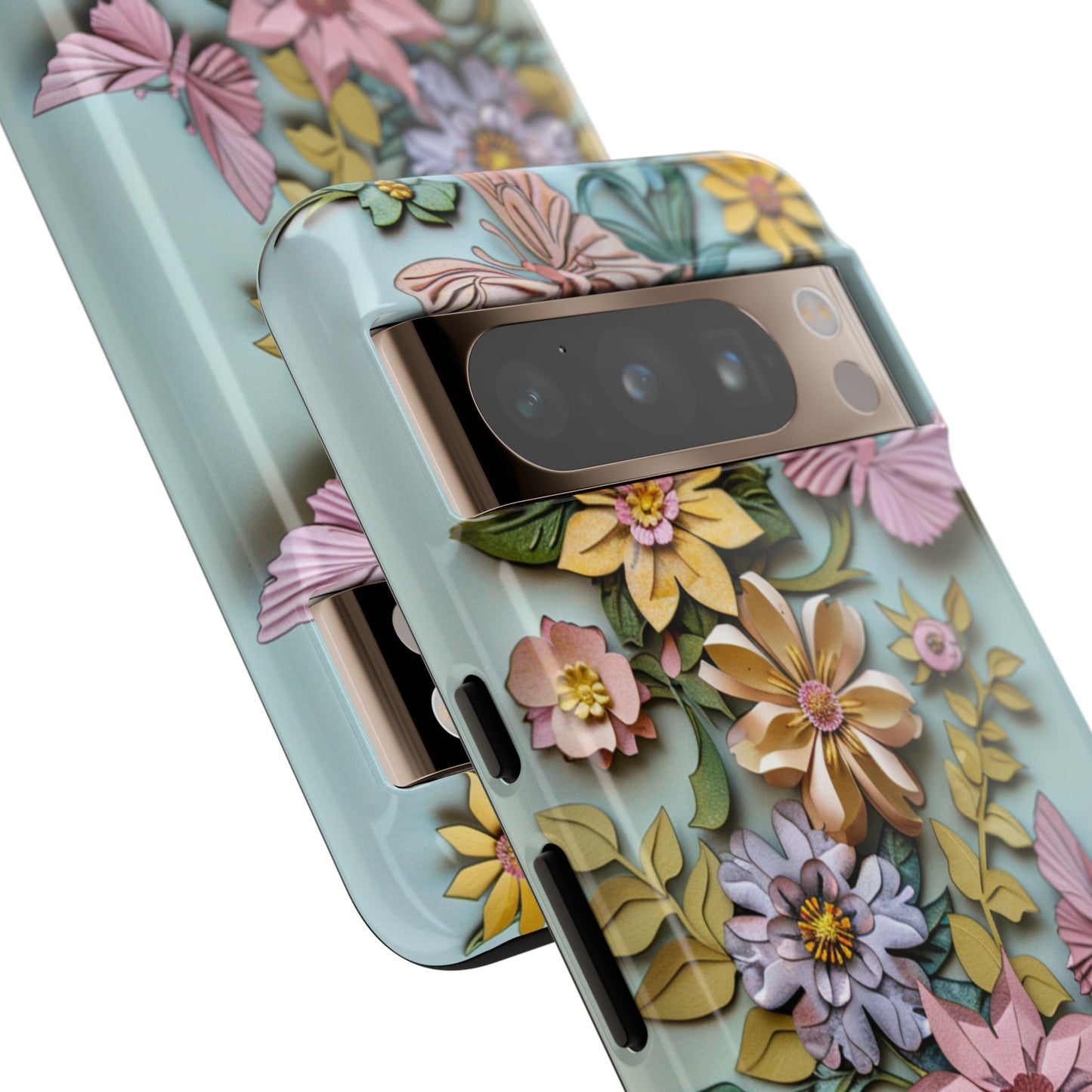 Pastel Pink Butterflies and Flowers iPhone Case