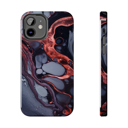 Marbled Dark Lava Flow Phone Case | Embrace the Vibrant Magma Vibes