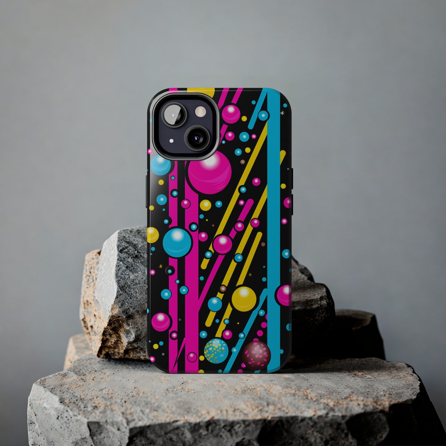 Retro Geometric Psychedelic iPhone Case | A Nostalgic Trip to Colorful Dimensions