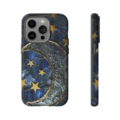 Moon Stars Stained Glass Starry Night Phone Case