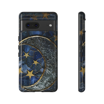 Moon Stars Stained Glass Starry Night Phone Case