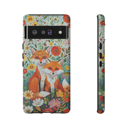 Foxes in the Floral Garden Phone Case
