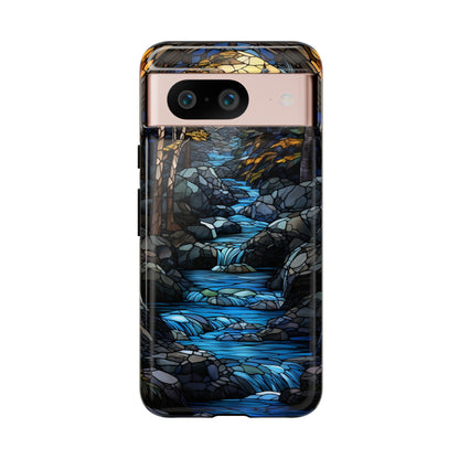 Stained Glass Stone Bridge and River Art Phone Case