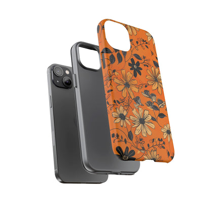 Orange Floral Phone Case Cute Summer Flower Aesthetic