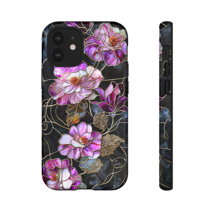 Magenta Color Floral Stained Glass Phone Case