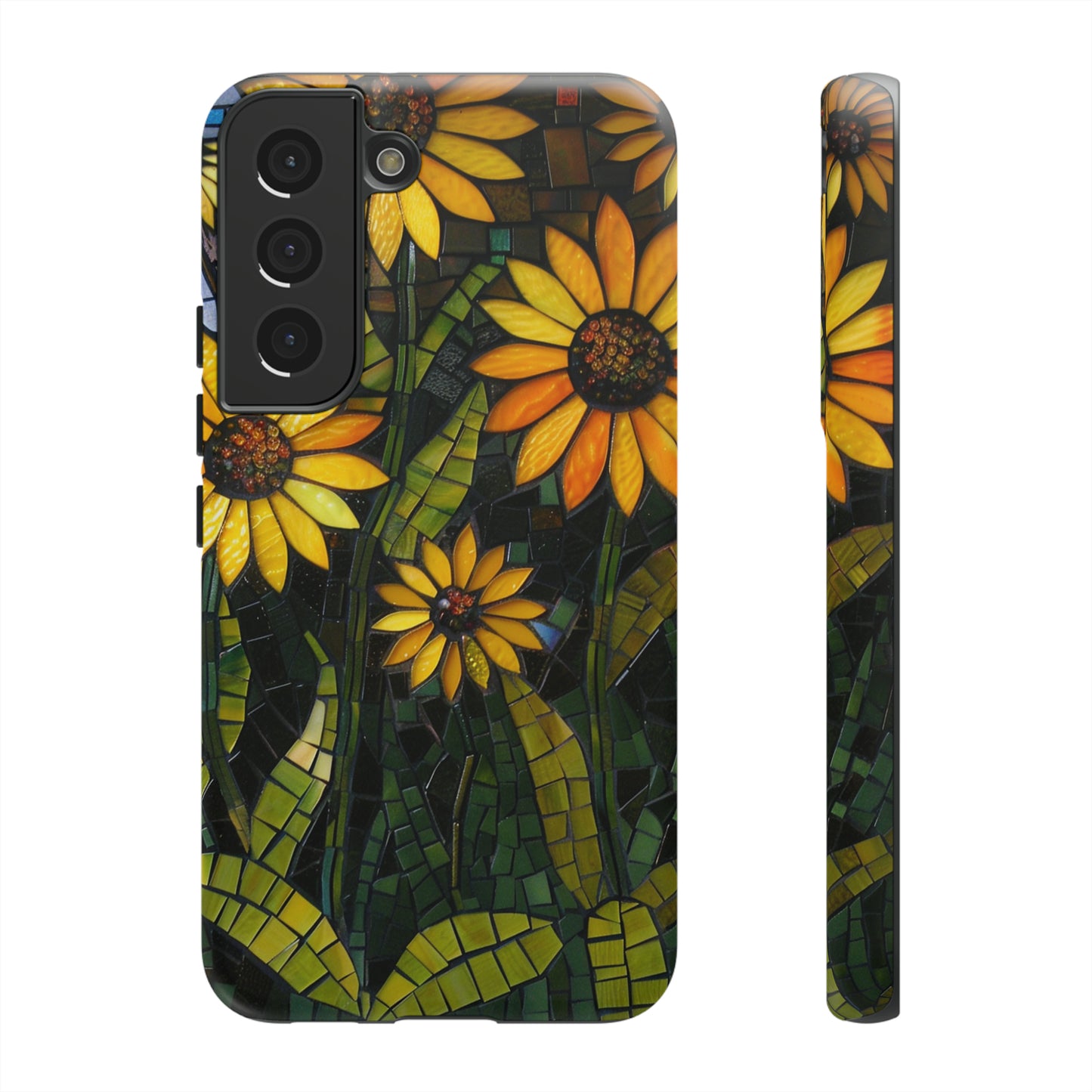 Yellow and Gold Daisy Mosaic Stained Glass Phone Case