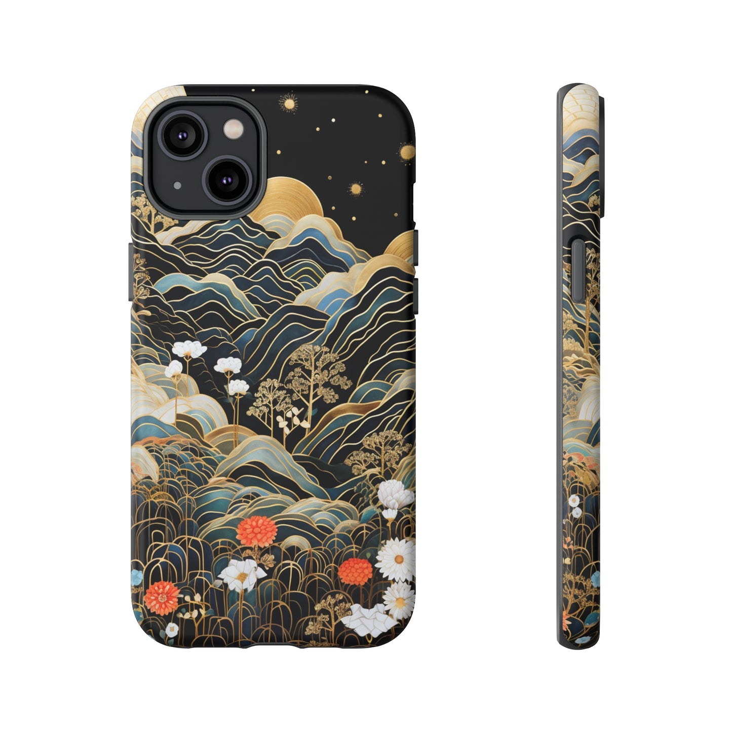 Chiyogami Flowers Tough Phone Case fits Galaxy S23 S22 S21 S20 Plus Ultra | Iphone 14 13 12 11 8 Pro Max Mini | Pixel 7 6 Pro 5 | Japanese