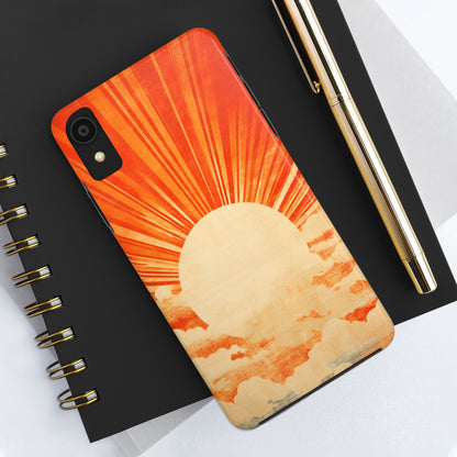 Retro Abstract Sunburst iPhone Case | Embrace the Nostalgic Charm of Artistic Rays