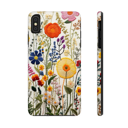 Wildflowers Floral Embroidery iPhone Case